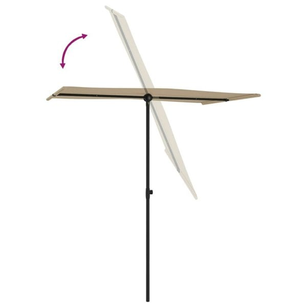 Berkfield Outdoor Parasol with Aluminium Pole 180x110 cm Taupe