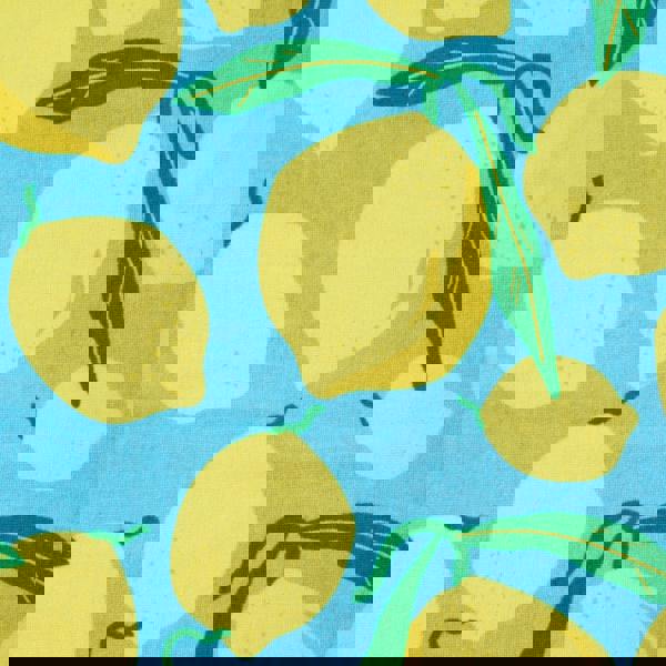 Catherine Lansfield Lemons Cotton Beach Sun Lounger Towel Aqua Blue