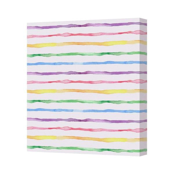 Benjamin Tate Design Rainbow Stripes Hand Stretched Canvas Wall Art Print Contemporary Abstract