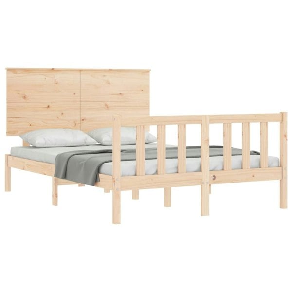 Berkfield Bed Frame with Headboard 140x200 cm Solid Wood