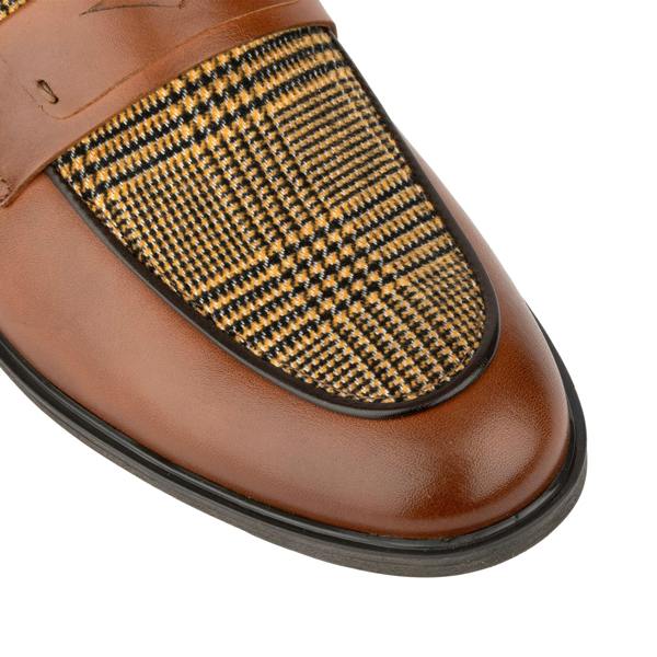 Embassy London Gosselin - Brown & Brown Check - Men's Leather Loafer
