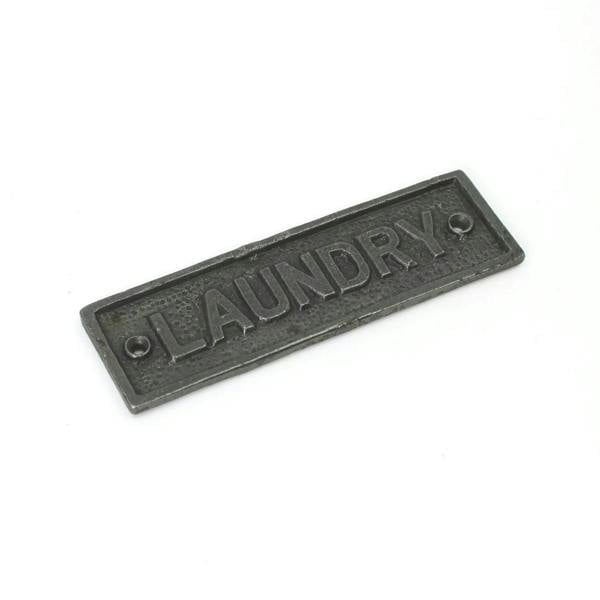 Antique Cast Iron Laundry Plaque/Door Sign - 150mm