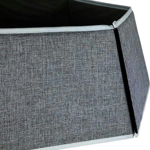 26.8 Inch Hexagonal Fabric Christmas Tree Collar in Grey, Foldable Tree Stand Cover image 4