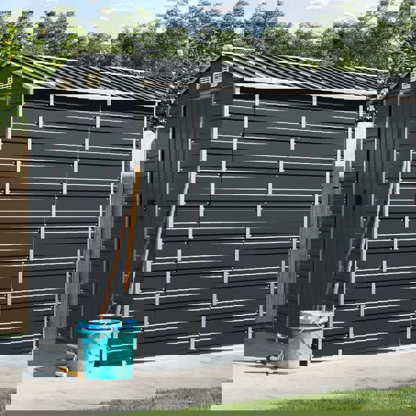 Berkfield Garden Shed Anthracite 191x470x198 cm Galvanised Steel