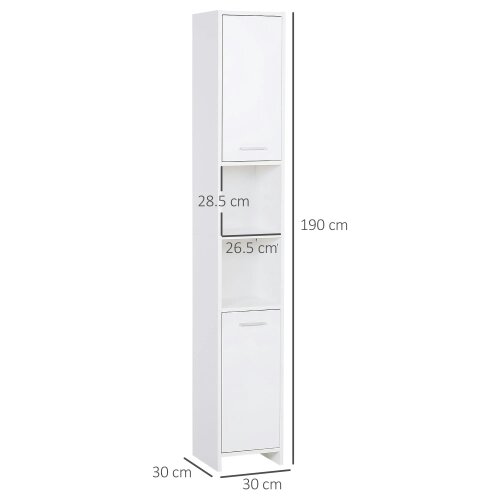 Wyld Haus Ridila Tall Storage Cabinet With Adjustable Shelves For Bathroom Or Hallway Use White