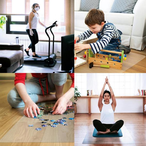 Marvelux Multi-Purpose Floor Protector Mat – Clear Rectangular Waterproof PVC Mat for Hard Floors – Multiple Sizes
