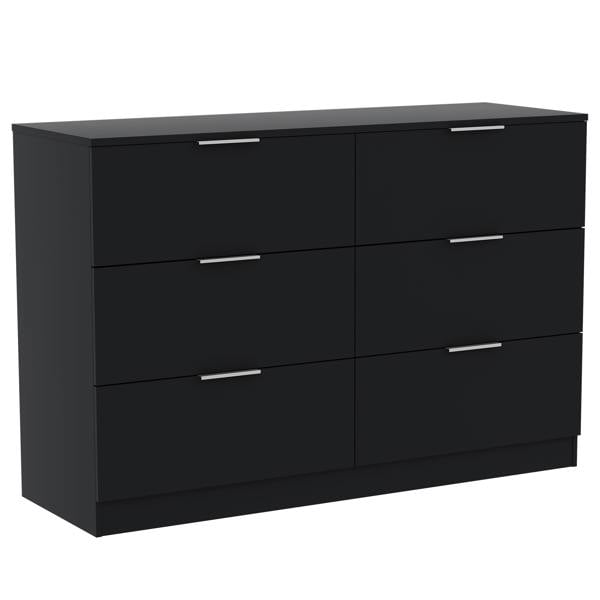 Vida Designs Trega 6 Drawer Chest, Black