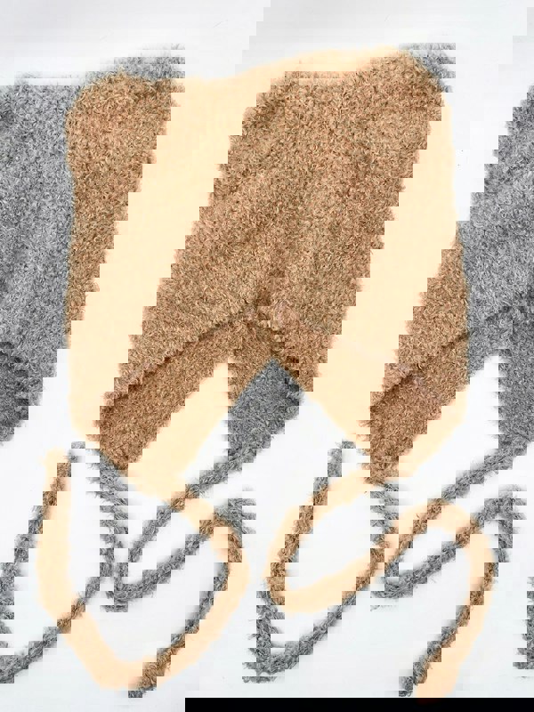 SVNX Beanie With Bear Ears In Beige