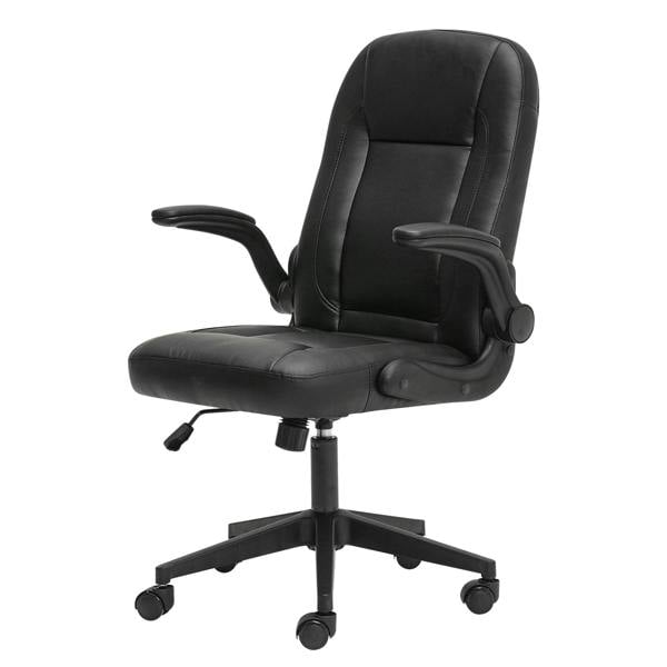 Levede Ergonomic Office Computer Chair PU Leather Swivel Recliner with Flip-Up Armrests