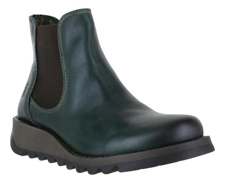 Fly London Salv Womens Wedged Heeled Chelsea Leather Ankle Boots