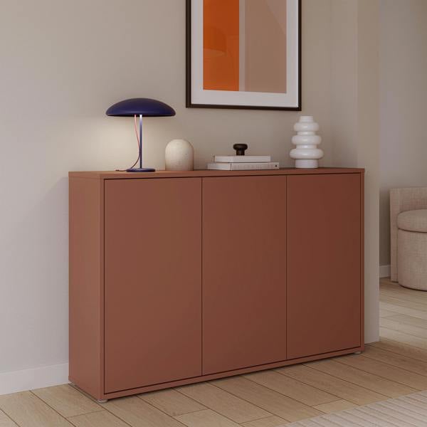 Furniture To Go Alice Springs 3 Door Sideboard with Push-to-Open Doors in Terracotta