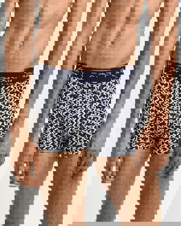 GANT G PATTERN Mens Trunks 3-Pack Evening Blue