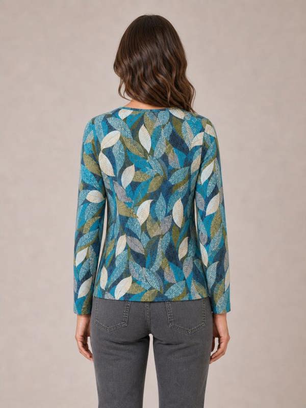 TIGI Dot Leaf Print Top