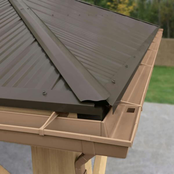 Rain Gutter Kit for 12 x 24 Meridian Gazebo 3.7m x 7.4m Wooden Gazebo yardistrydirect.co.uk 3