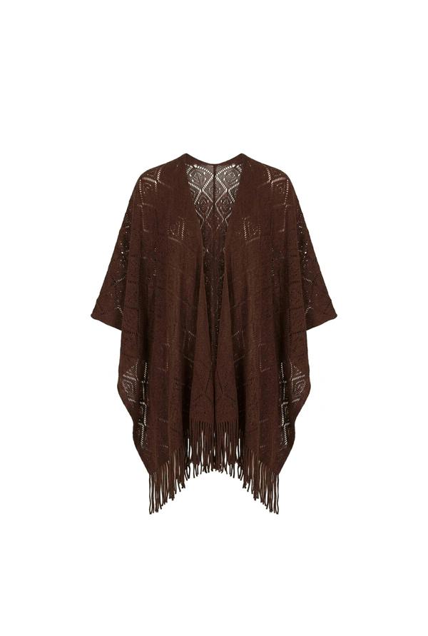 James Lakeland Brown Pointelle Knit Kaftan