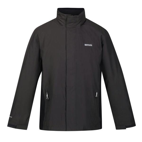 Regatta Great Outdoors Mens Outdoor Classic Matt Hooded Waterproof Jacket - Ash/Black