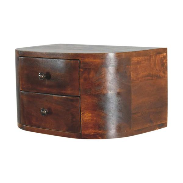 Artisan Furniture Solid Wood Lunar 2 Drawer Floating Bedside