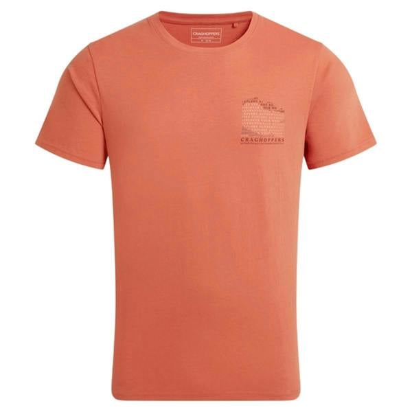 Craghoppers Mens Lucent II Mountain Back Print Short-Sleeved T-Shirt - Sahara - 