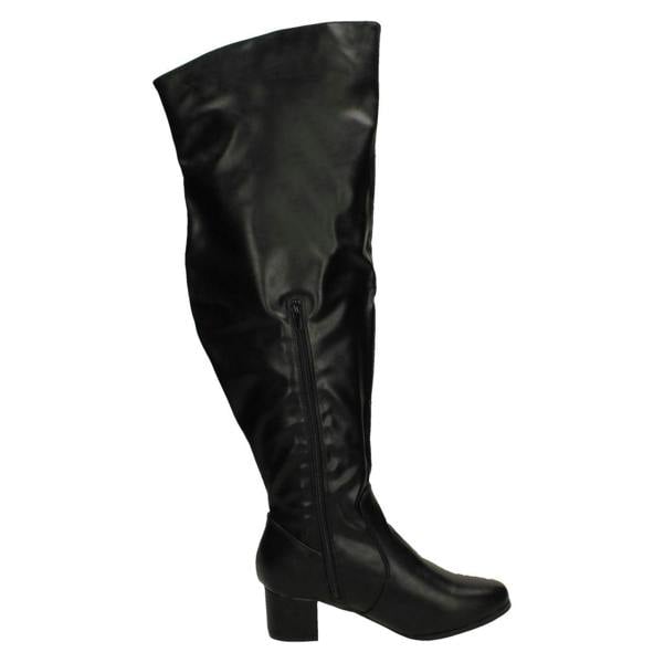 Spot On Ladies Spot On Wide Fitting Knee High Boots F51088