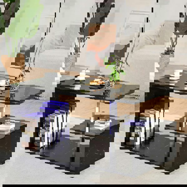 Comfy Living Burnham High Gloss Coffee Table with LED's