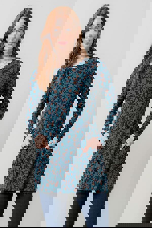 Lily & Me High Tea Cotton Jersey Tunic Navy