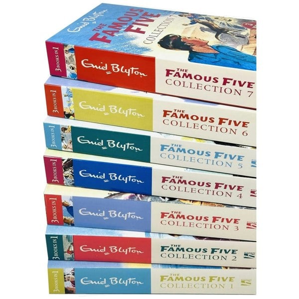 Enid Blyton Famous Five Series 7 Books Collection Set 21 Stories (3 Books in 1)