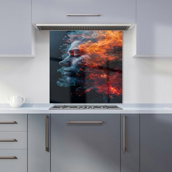 Warren Reed - Designer Fiery Mindscape: Portrait In Flames Kitchen Splashback