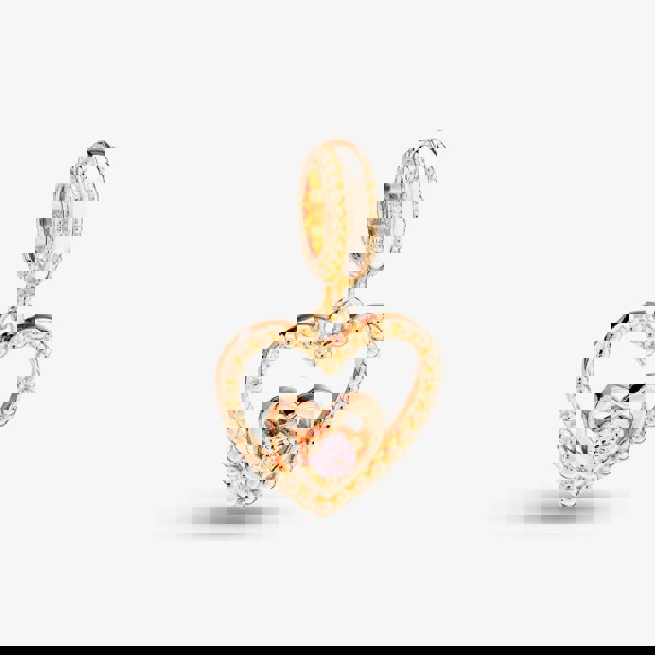 Rosa Lea October Birthstone Heart Dangle Charm AM-2THB004206-Pink