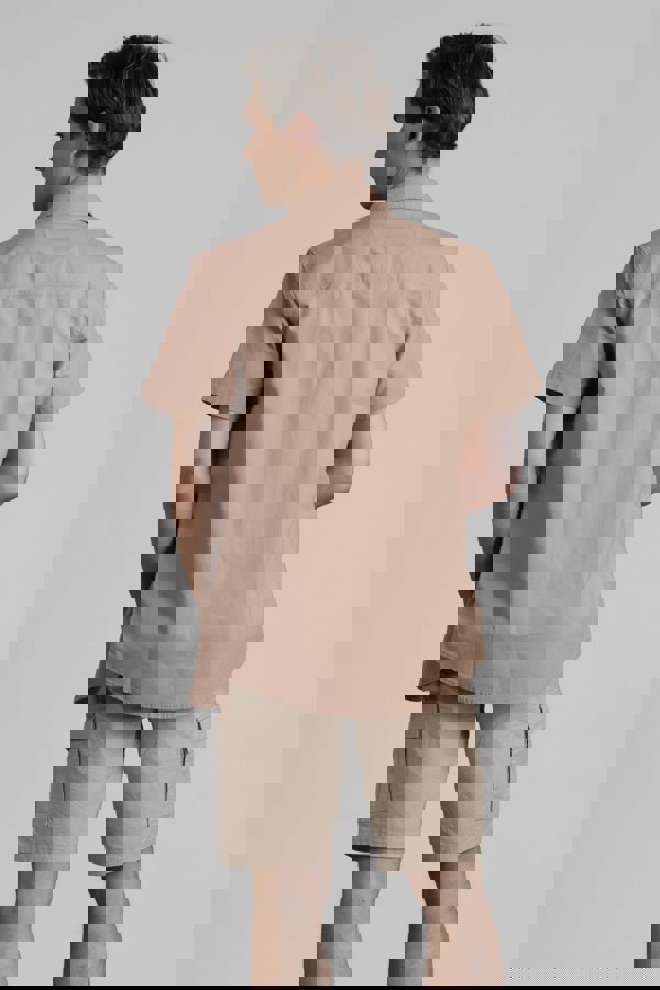 ENORSIA Brown Stretch Ripstop Short Sleeve Utility Shirt