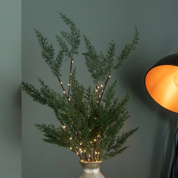 Samuel Alexander 90cm Set of 3 Light up Christmas Fir Twig with 90 Warm White LEDs (Twigs only)