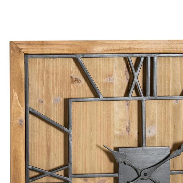 Hill Interiors Williston Square Wall Clock - Brown/Black - 