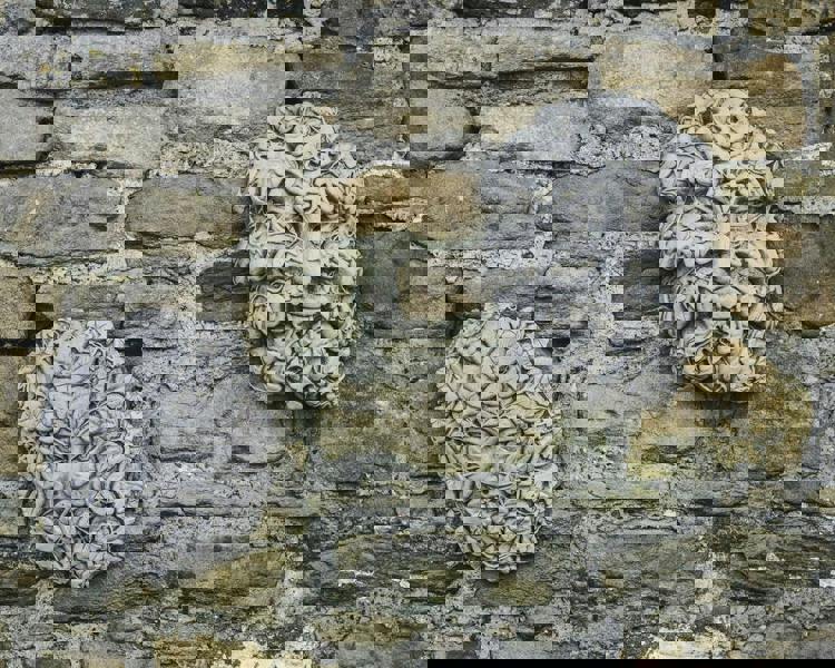 Large Green Man and Woman Stone Cast Leaf Wall Plaques