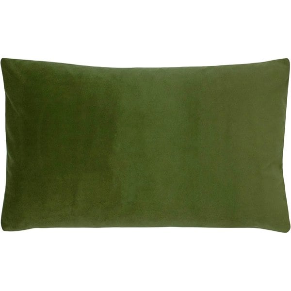 Evans Lichfield Sunningdale Velvet Rectangular Cushion Cover - Olive