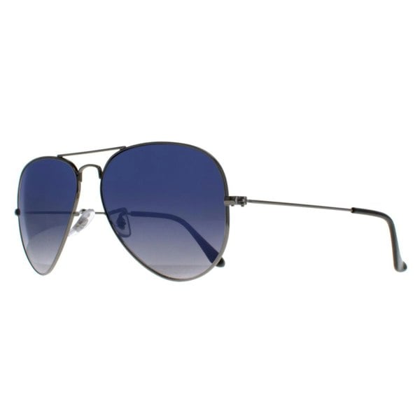 Ray-Ban Sunglasses Aviator 3025 Gunmetal Polarized Blue Gradient Grey 004/78
