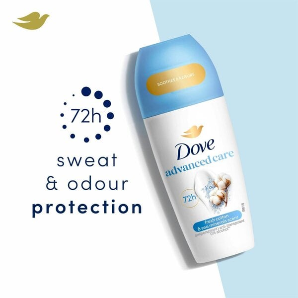 Dove Advanced Care Anti-Perspirant Roll On Fresh Cotton & Sea Minerals, 50ml