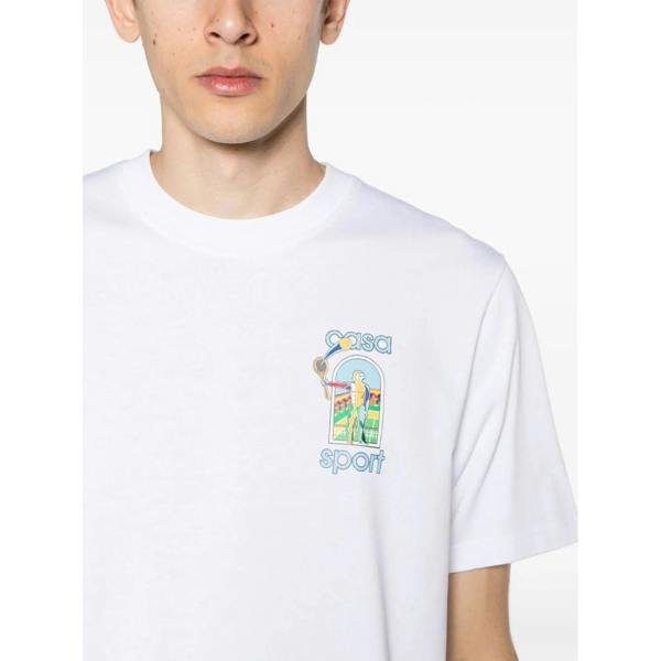 Casablanca Printed Coloré Le Jeu Colore Printed T-Shirt in White T-Shirt   in  White