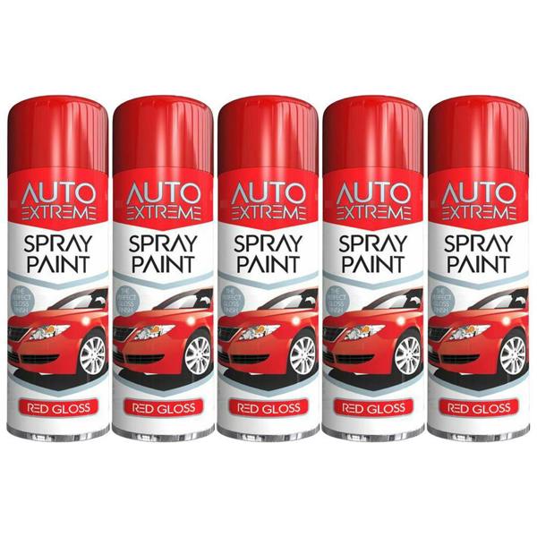 Auto Extreme 5X Auto Extreme Red Gloss Spray Paint 250ml
