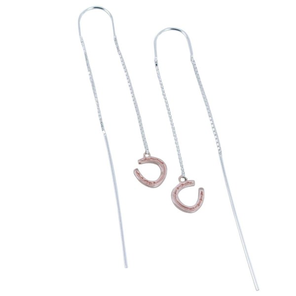 Sterling Silver Horseshoe Falling Earrings - Reeves & Reeves