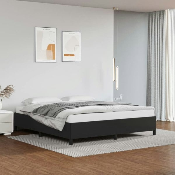 Berkfield Bed Frame Black 180x200 cm 6FT Super King Faux Leather