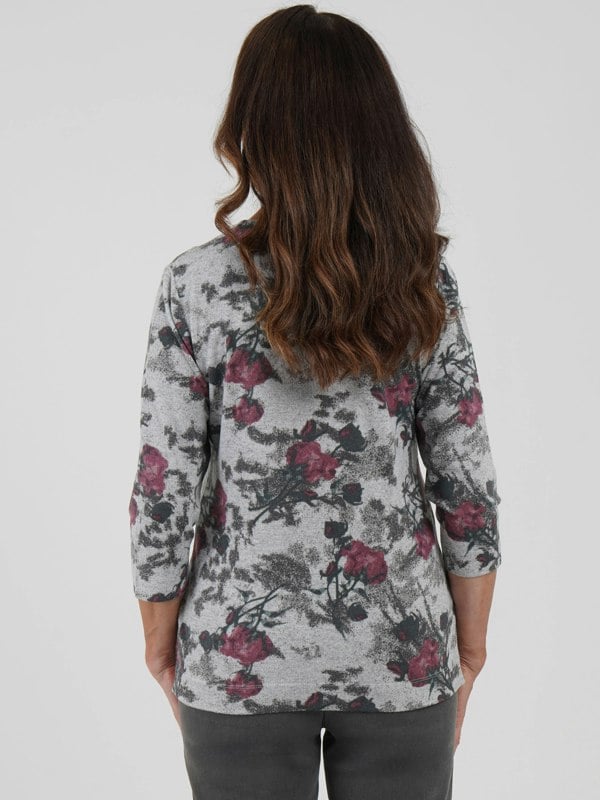 TIGI-Wear Vintage Rose Plaited Neck Top