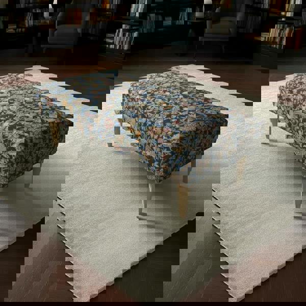 Bespoke stitched design ottoman footstool with storage for living room