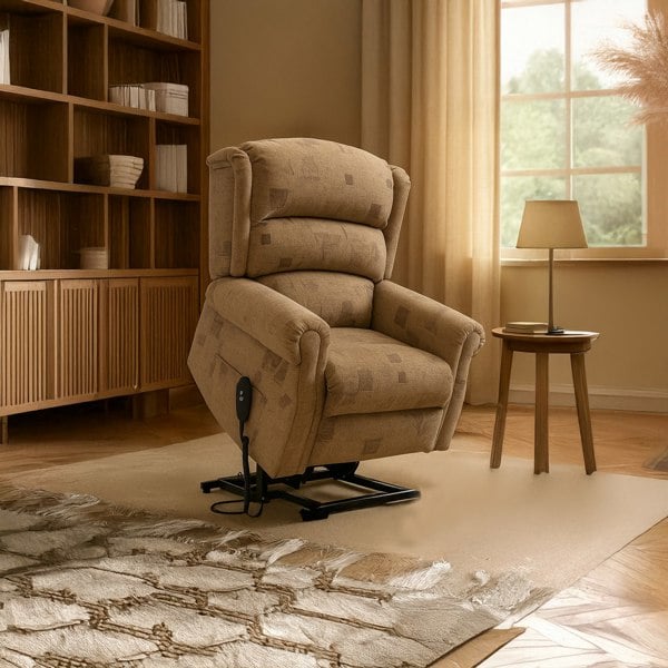 Furnishings For Less Malton Patterned Rise and Recline Armchair Electric Dual Motor