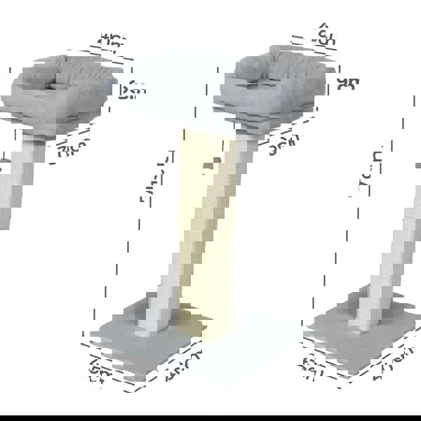 Skylos 71cm Cat Tree Cat Scratching Post Climbing Tower with Kitten Bed Toy