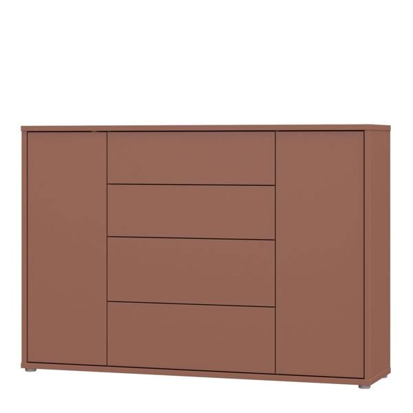 Furniture To Go Alice Springs Wide Sideboard with 4 Drawers & 2 Doors with Push-to-Open in Terracotta