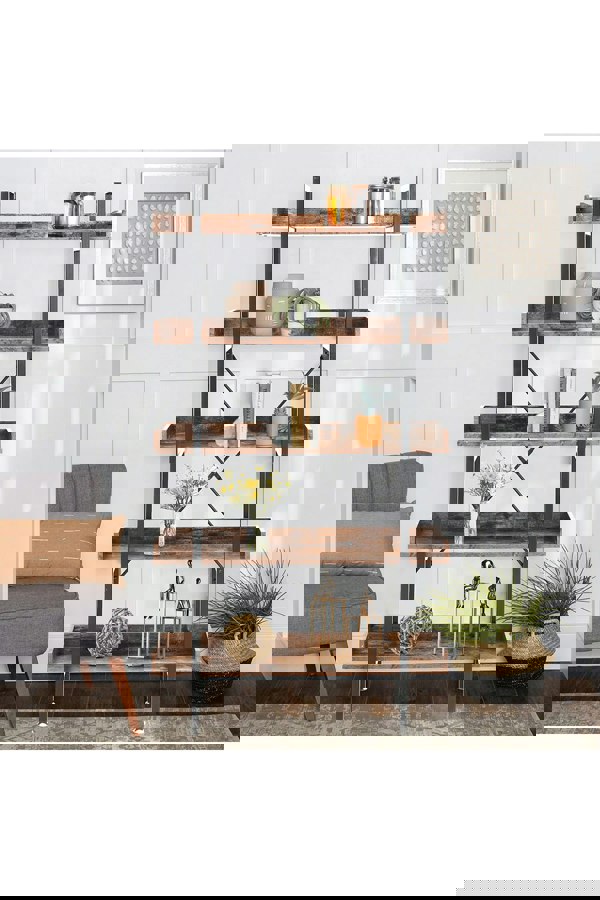 Living and Home 5 Tier Industrial Shelving Unit Bookcase