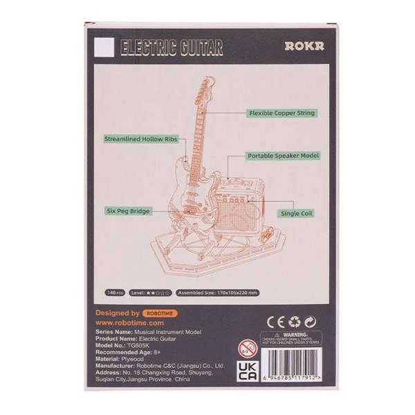 Dyzi 140 Piece Electric Guitar 3D Wooden Puzzle Model Kit