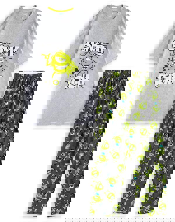 Disney Mens Multicoloured Monster Inc Short Sleeve Long Leg Pyjama Set