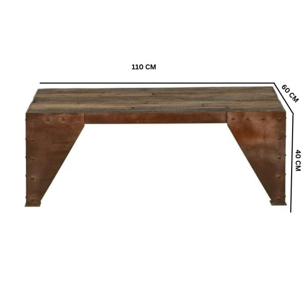 IH Design Herica Reclaimed Chadeer Rectangular Coffee Table