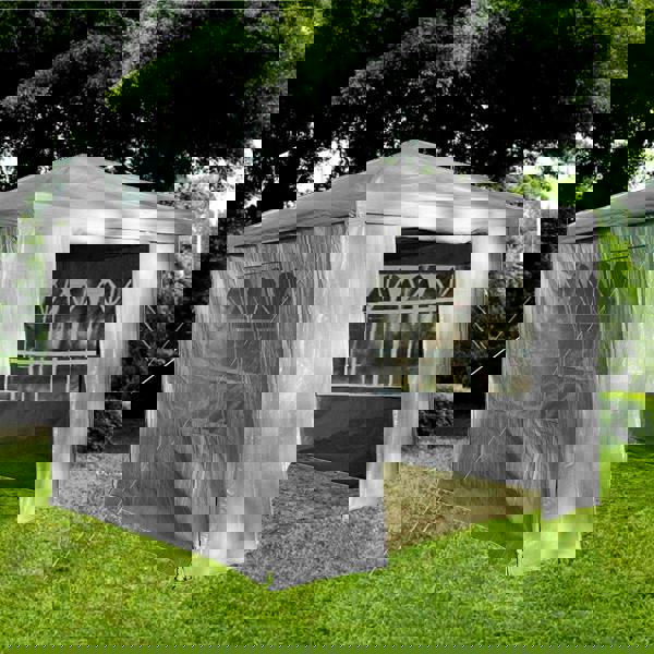 Gr8 Garden Grey Gazebo Marquee Awning Beach Party Camping Tent Canopy 3 x 3m