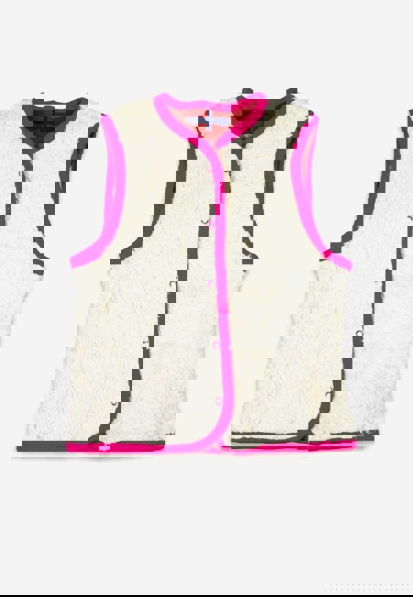 Organic Pink Flower Print Reversible Gilet - Toby Tiger